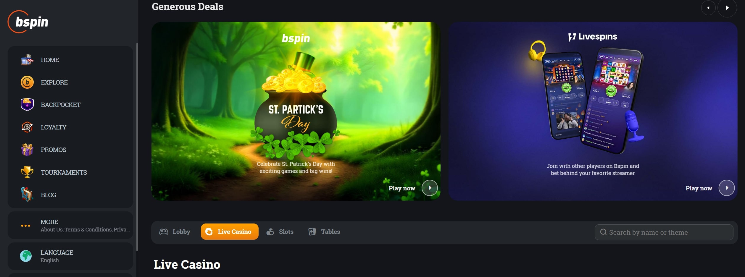 B.Spin Screenshot